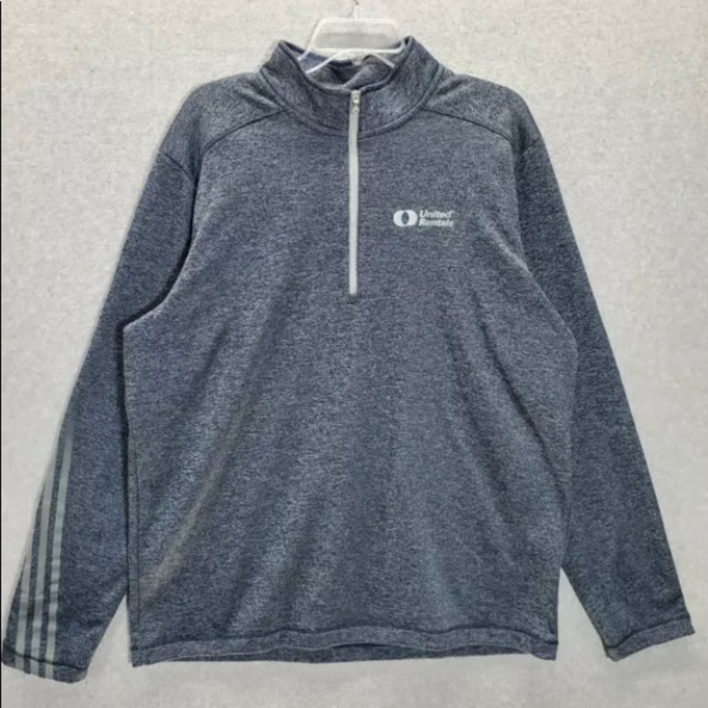 Adidas Sweatshirt Pullover Men Large Gray 1/4 Zip.